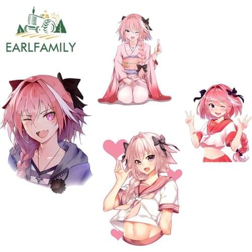 EARLFAMILY 13cm for Astolfo Fate Anime Waterproof Decal Funny Car Stickers Vinyl Windows Windshield Graffiti Car Door Protector