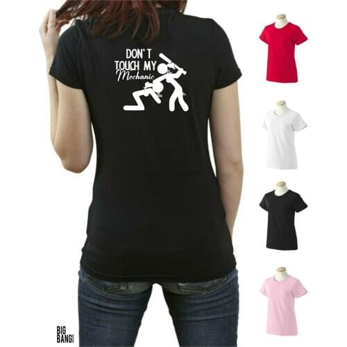 WARNING Mechanic Wife Girlfriend T-Shirt Womens Dont Touch My Husband Boyfriend