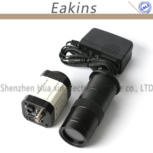 HD BNC CCD Camera Mounting Electronic Digital Microscope Eyepiece 800 Lines Industrial Camera+Zoom 100X C-Mount Lens