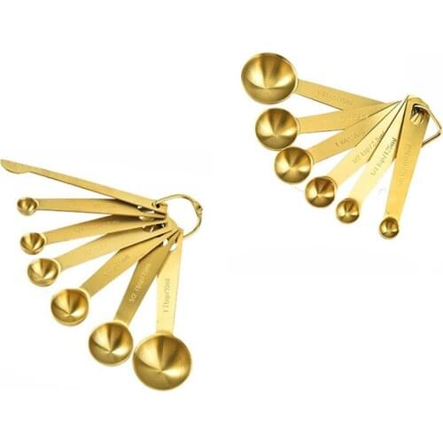 Measuring Spoon Useful Stainless Steel Measuring Cup Cozinha Coffee Measuring Spoons Tea Gold