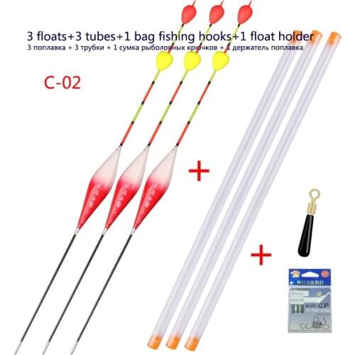 3pcs/Lot Composite Nano Fishing Floats+3 Buoy Tubes+1 Float Holder+1 Bag Hooks Shift Ball Tail Good Vision Fishing Tools Tackles