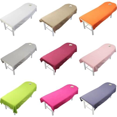 Lychee Salon Beauty Bed Sheets Solid Color Polyester Table Cover Sheet for Massage Spa Home Textile