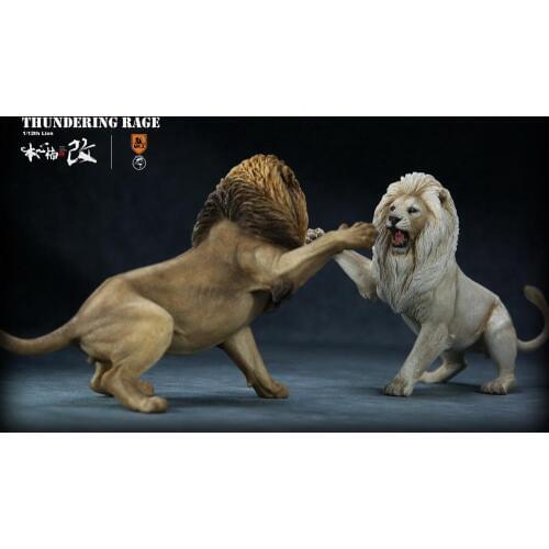 MR.Z Animal Statues*SUNNY TOYS 1/12th Scale Thundering Rage“(African lion VS Spotted hyena)
