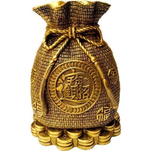 Pure Copper Deposit Bag Money Box Decoration Lucky Treasure Cornucopia Home Decoration Accessories Fengshui living Room Crafts