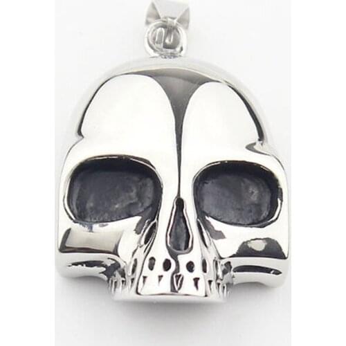 Fashion Silver color Mens 316L Stainless Steel Skull Biker Pendant Mens Jewelry