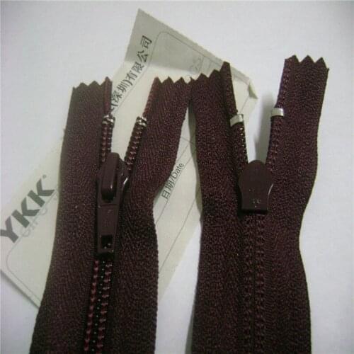 20pcs/lot YKK 5# 18cm Nylon Coil Zipper Dark Wine Red Close End Leather Bag Boots Jacket Sewing Accessories