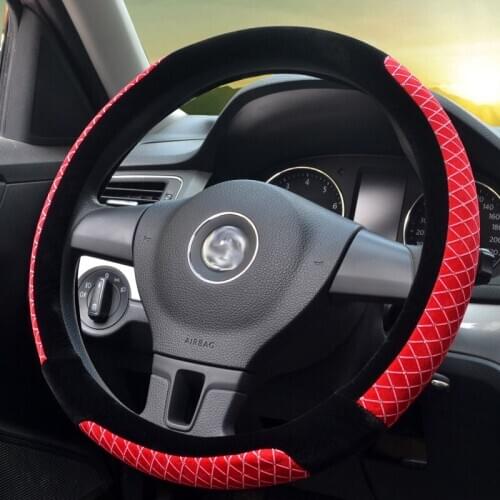 2017 new shiny warm short plush car steering wheel cover non-slip good hand winter set unisex