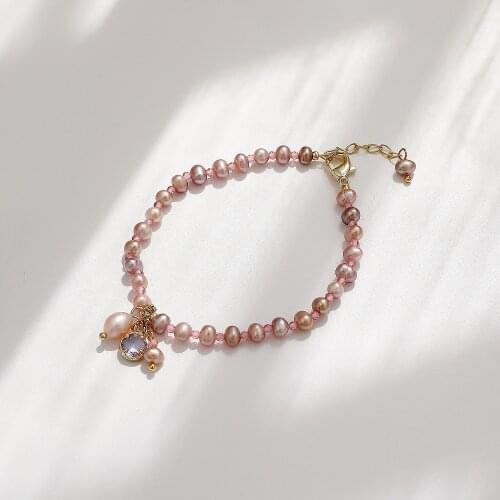 New Natural Freshwater Baroque Pearl Fashion Simple Bracelet For Women Wedding Party Gift Eco Brass Endding with 14k Real Gold