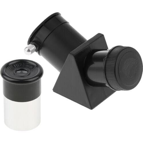 H12.5mm 0.965inch Telescope Eyepiece Fully Multi-coated Metal 35 Degree Field for Astronomy + 45 Degree Diagonal Prism