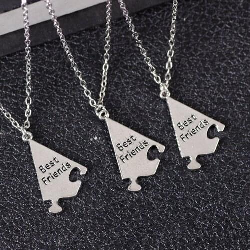 Best Friend Necklace Unisex 3 Pcs-set Women Pendant Letter BFF Necklace Fashion Choker Necklace Men Friendship Jewelry