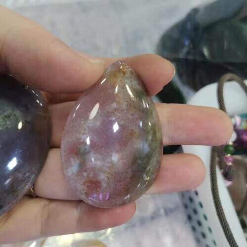 Rare blood red cinnabar spot red and green natural agate retro pendant most suitable sweater necklace in autumn and winter