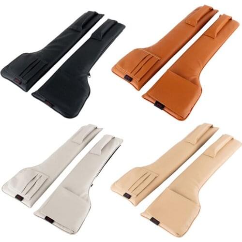 Pragmatic Car Seat Gap Car Seat Gap Filler PU Leather Console Organizer With Side Pocket Car Interior Accessory Padding Phone