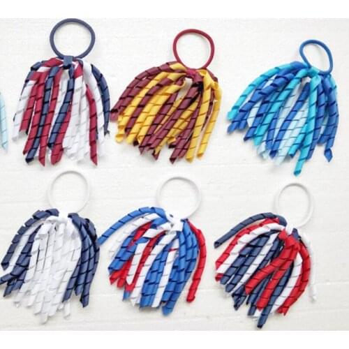 100PCS 5" A-korker ponytail holders streamer mix color corker hair bows hair ties hair bobbles hair accessories Hairwear PD002