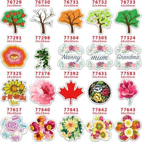 DIY Craft Supplies Sewing Accessories Cartoon Trees Printed Planar Resins Mold 10 Pieces. PR-76729