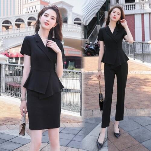 Professional suit suit female summer new style business short-sleeved office ladies work clothes uniform two-piece suit