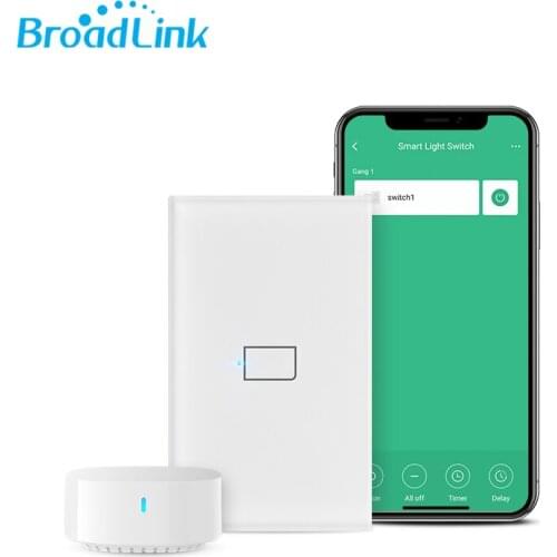 BroadLink TC3 US 1gang WiFi Light Switch Interruptor Remote Control No Neutral Wire Compatible with Amazon Alexa Google Home