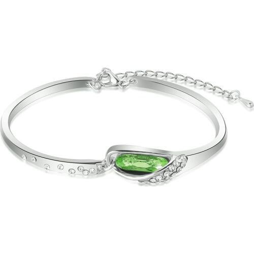 QiLeSen Fine jewelry 925 sterling silver explosion glass shoes light green crystal bracelet yw011