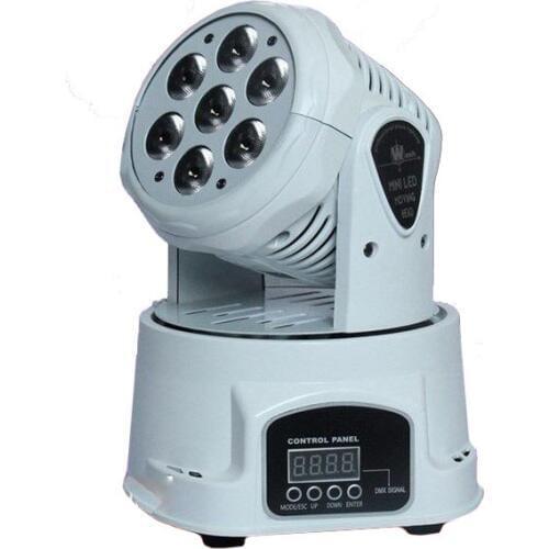 Factory sale white color shell LED Moving Head Mini wash 7x12w RGBW Quad with advanced 9/14 channels LED effect stage light