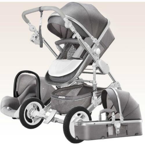 High Landscape Luxury Infant 3 in 1 stroller Baby Stroller Carriage Basket Four Wheels Stroller Baby Safe Seat