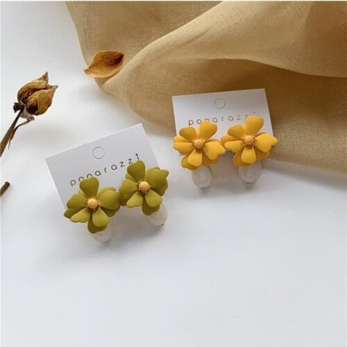 Needle hanging flower earrings, after South Korea temperament contracted D1072 super fairy maiden elegant earring