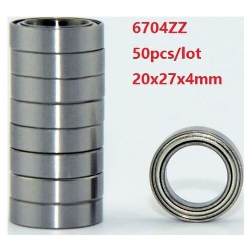 50pcs/lot 6704ZZ 6704 ZZ 6704Z 20x27x4mm Double metal cover Deep Groove Ball Bearing 20*27*4mm