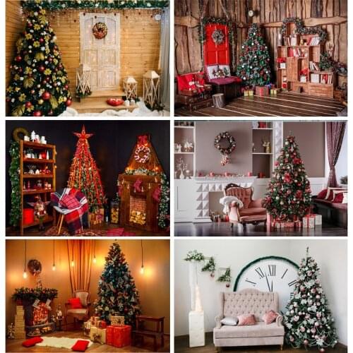 SHENGYONGBAO Christmas Backdrops Fireplace Tree Winter Baby Photography Background For Photo Studio Photophone 21522DHY-03