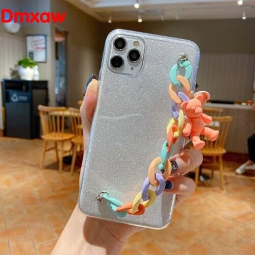 Bling Phone Case For Huawei Enjoy 20 Plus 5G P40 Pro Plus P30 P20 Pro Lite Mate 30 20 Pro Cute Bear Bracelet Glitter Soft Case