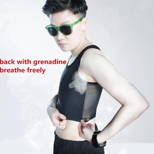 Tomboy Mesh Breathable Short Chest Breast Binder Buckle Tran Vest Summer Casual Shapers Corset Tops Lesbian Plus Size 2019