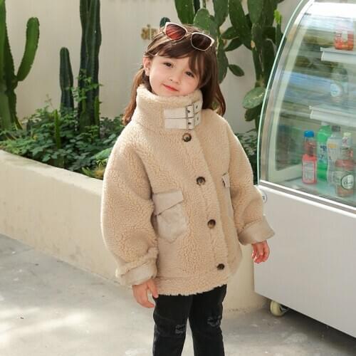 Winter Woolen Warm Girls Jackets Fleece Thick Boys Coats Clothes Velvet Children Outerwear Turtleneck Teenager Kids Windbreaker