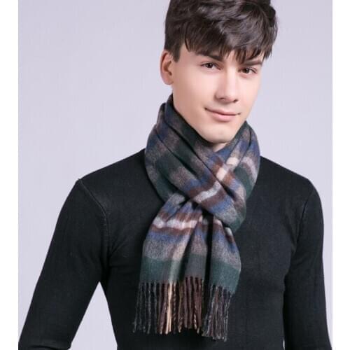 Winter Wool Scarf for Men Luxury Brand Shawls and Wraps Classical Bufanda Hombre Warm Plaid Wool Scarves Male Fashion Echarpe