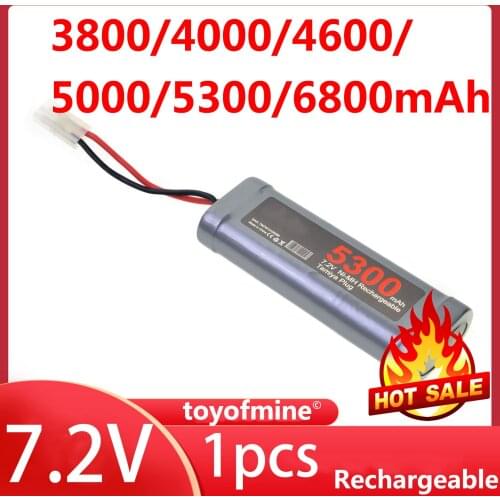 1pc NiMH 7.2V 3800mAh/4000mAh/4600mAh/5000mAh/5300mAh/6800mAh RC Plug Tamiya rechargeable battery