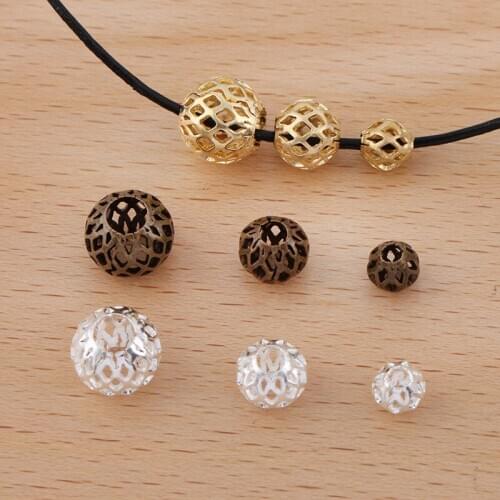 200pcs 6mm 8mm 10mm Round Ball Bead Spacer Beads Bracelet Charms Pendant & Earrings Supplies DIY Jewelry Findings Multi-color