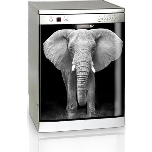 Free Shipping 3D Elephant SelfAdhesive Dishwasher Refrigerator Freeze Sticker Kids Art Fridge Door Cover Wallpaper