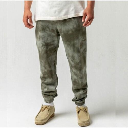 Harajuku Tie-dye Casual Pants Men Spring Summer Fashion Loose Straight Pants Vintage Mens Mid Waist Drawstring Long Trouser