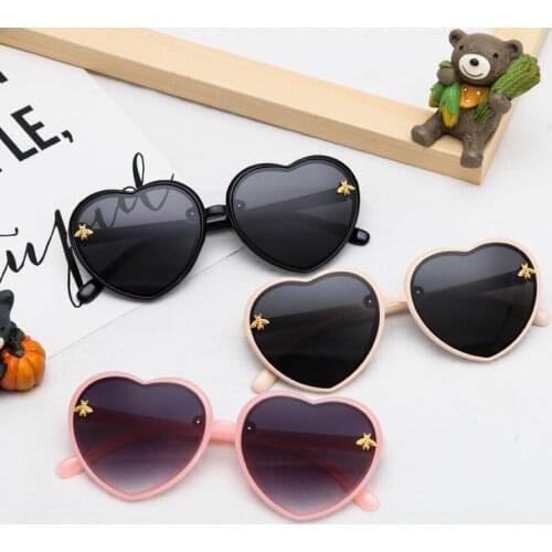 Heart Kids Sunglasses Children Retro Cute Cartoon Bee Pink Sun Glasses Car Girls Boys Baby Eyeglasses Fashion New Trends 2021