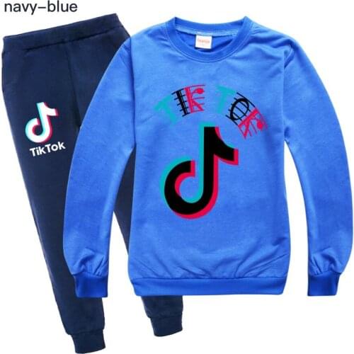 TIK TOK Teens Girls Boys Children Cartoon Anime Sweatshirt Suit Kids Autumn Winter Clothes