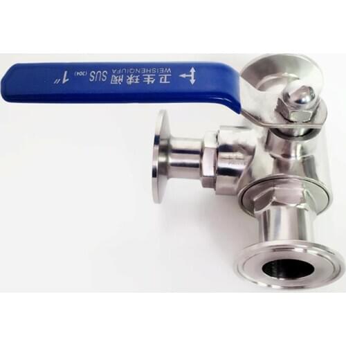 Fit 76mm Pipe OD x 3" Tri Clamp Sanitary T-Port Ball Valve SUS 316L Stainless Beer Brewing Home