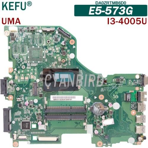 KEFU DA0ZRTMB6D0 original mainboard for Acer E5-573G with I3-4005U Laptop motherboard