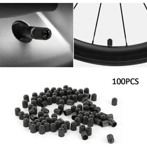 100pcs Black Plastic Auto Car Truck Wheels Tire Valve Air Dust Cover Stem Cap Tire Wheel Stem Pressure Valve Caps