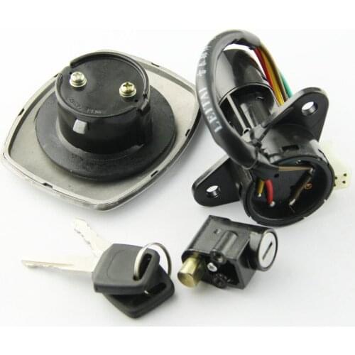 Motorcycle Ignition Switch Kit Assembly Fuel Gas Cap Tank Cover With 2 Keys For Suzuki GS125 4 line Motorcycle Accessories
