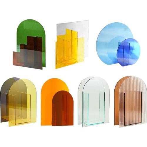 Floral Container Decorative Acrylic Vases Flower Pot Design Wedding Party Flowers Centerpieces Home Office Desktop Decor