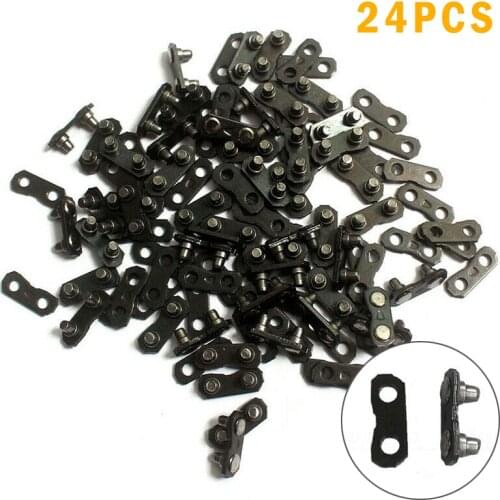 24PCS 0.325"050 & .058 Metal Chainsaw Chain Master Links Kit Repair Preset Tie Straps For Carlton Stihl Husqvarna Oregon