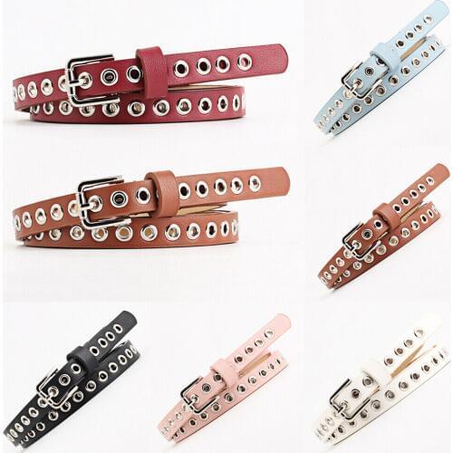 Fashion Men Women Unisex Pu Leather Waist Belt with Rivet Studded Single Grommet Holes Unique Hot Casual Chest Hip Waistband New