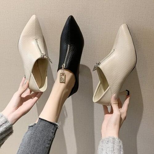 Spring all-match new sexy fashion two-wear single shoes French high heels female stiletto pointed shoes womens shoes X879