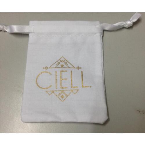 High quality cotton jewelry gift pouch 12*15cm drawstring bag with custom logo for jewelry gift packaging and storage