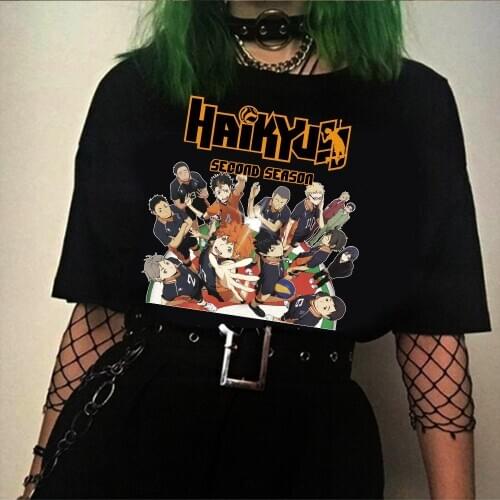 2021 Japanese Anime Haikyuu Karasuno T Shirt Men Harajuku Summer Tops Fly High Graphic Tees Kawaii Unisex Cartoon Tshirt Tops