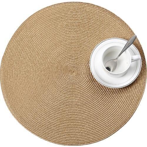 4Pcs/lot round weave Placemat fashion PP dining table mat disc pads bowl pad coasters waterproof table cloth pad 38cm diameter