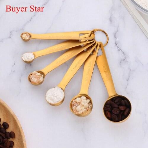 6Pcs/Set Stainless Steel Kitchen Measuring Spoon Coffee Sugar Scoop Cake Flour Measuring Cup Baking Accessories Kitchen Gadgets