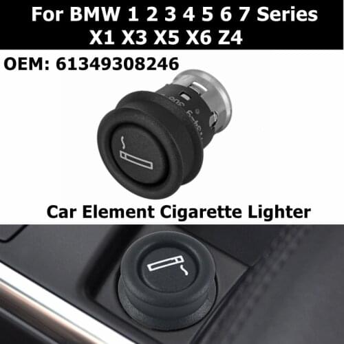 61349308246 Car Element Plug Automobiles New Black Cigarette Lighter For BMW 1 2 3 4 5 6 7 X3 X5 X6 Z3 4 E90 E91 E36 E39