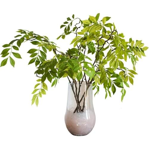 79cm 5 Fork Hanging Artificial Plants Green Leaves Fake Chlorophytum Flower Bouquet Silk Leafs large Foliage Wall Decor For Home